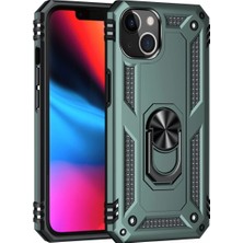 Newface Iphone 13 Kılıf Sofya Yüzüklü Silikon Kapak - Yeşil