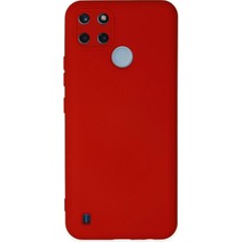 Newface Realme C25Y Kılıf Nano Içi Kadife Silikon - Kırmızı