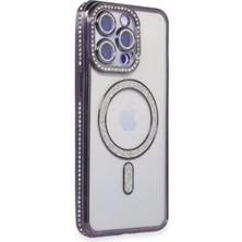 Evyora Newface Iphone 14 Pro Kılıf Joke Simli Magneticsafe Kılıf - Derin Mor