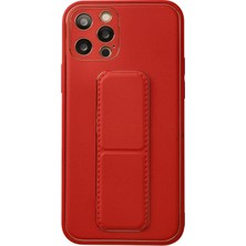 Newface Iphone 12 Pro Kılıf Coco Deri Standlı Kapak - Kırmızı