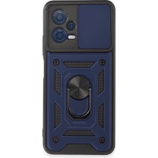 Evyora Newface Xiaomi Redmi Note 12 5g Kılıf Pars Lens Yüzüklü Silikon - Lacivert