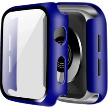 Newface Apple Watch 45MM Camlı Kasa Ekran Koruyucu - Lacivert