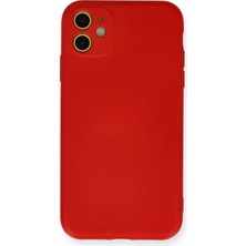 Newface Iphone 11 Kılıf Nano Içi Kadife Silikon - Kırmızı