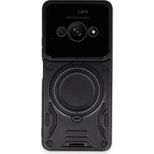 Newface Xiaomi Poco C61 Kılıf Joy Lens Standlı Kapak - Siyah