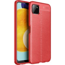 Newface Samsung Galaxy A22 Kılıf Auto Focus Kapak - Kırmızı