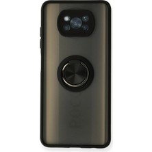 Newface Xiaomi Pocophone X3 Kılıf Montreal Yüzüklü Silikon Kapak - Siyah