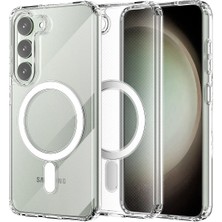 Evyora Newface Samsung Galaxy S23 Kılıf Magneticsafe Şeffaf Silikon - Şeffaf