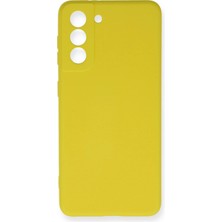 Newface Samsung Galaxy S21 Fe Kılıf Nano Içi Kadife Silikon - Sarı