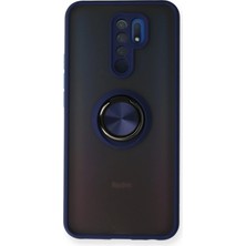 Newface Xiaomi Redmi 9 Kılıf Montreal Yüzüklü Silikon Kapak - Lacivert