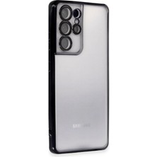 Newface Samsung Galaxy S21 Ultra Kılıf Razer Lensli Silikon - Siyah