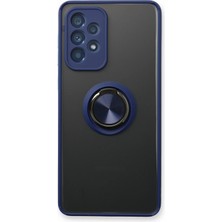 Newface Samsung Galaxy A73 5g Kılıf Montreal Yüzüklü Silikon Kapak - Lacivert
