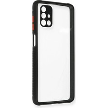 Newface Samsung Galaxy M51 Kılıf Miami Şeffaf Silikon - Siyah