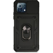 Newface Xiaomi Mi̇ 11 Lite Kılıf Pars Lens Yüzüklü Silikon - Siyah