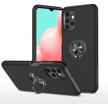 Newface Samsung Galaxy A72 Kılıf Elit Yüzüklü Kapak - Siyah