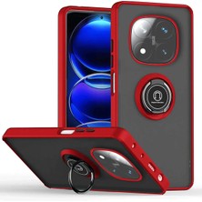 Newface Xiaomi Redmi Note 14 Pro 4g Kılıf Montreal Yüzüklü Silikon Kapak - Kırmızı