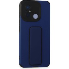 Newface Xiaomi Redmi 12C Kılıf Mega Standlı Silikon - Mavi