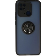 Newface Xiaomi Redmi 10C Kılıf Montreal Yüzüklü Silikon Kapak - Siyah