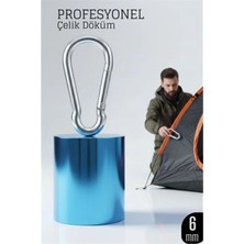 MiraLive Çelik Yan Açılır Karabina - 6 mm Kamp, Tırmanış ve Günlük Kullanım Için Güvenli Kilit