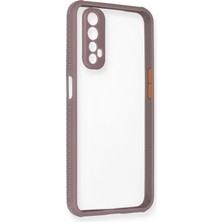 Newface Realme 7 Kılıf Miami Şeffaf Silikon - Açık Mor