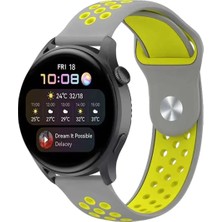 Newface Watch 22MM Spor Delikli Kordon - Gri-Yeşil