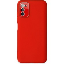Newface Samsung Galaxy A03S Kılıf Lansman Glass Kapak - Kırmızı