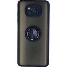 Evyora Newface Xiaomi Pocophone X3 Kılıf Montreal Yüzüklü Silikon Kapak - Lacivert