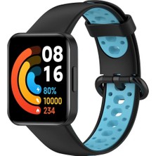 Newface Xiaomi Redmi Watch 2 Spor Delikli Kordon - Siyah-Mavi