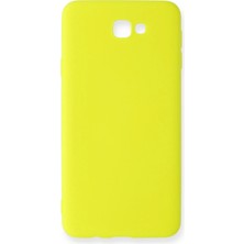 Evyora Newface Samsung Galaxy J7 Prime Kılıf Nano Içi Kadife Silikon - Sarı