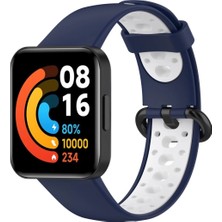 Evyora Newface Xiaomi Redmi Watch 2 Spor Delikli Kordon - Lacivert-Beyaz