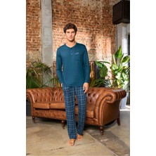 Aydoğan Erkek Uzun Kollu Patlı Termal Pijama Takımı Ekose Desenli