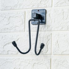 Durukar® Kendiliğinden Yapışkanlı Siyah Paslanmaz Metal Bornoz ve Havlu Askılığı