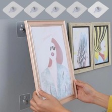 Durukar® Süper Güçlü Çerçeve Askısı Pin Delgisiz Vidalı Tırnak Kanca Yapışkanlı Raf Tutucu Askı 4 Adet