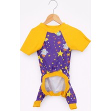 Patilemece Mor Uzay Desenli Köpek Tulumu