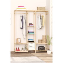 BRK Design Ahşap Açık Gardırop