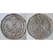 Banknoting Avusturya Macaristan Imparatorluğu 2 Heller 1894.