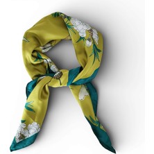 Hedea Yaprak Işıltısı Saten Fular 70X70 cm