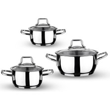 Hepta Collection Leggno Topline 6 Parça Mini Tencere Seti 12-14-16CM