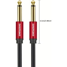 Racsen Dremake 6.35 mm (1/4”) Ts Gitar Kablosu – Erkek-Erkek, Elektro Gitar & Amfi Uyumlu 3 Metre