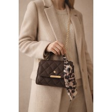 Tabris Luxary Siyah Kapitone Kadın Omuz Çantası – Zincir Askılı Şallı Mini El ve Çapraz Çanta