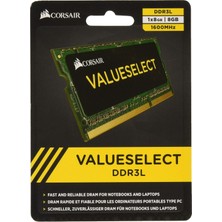 Hepta Collection Value Select Sodımm 8gb (1X8GB) 1600MHZ CL16 1.35V Ddr3 Ram (CMSO8GX3M1CL1600C11)