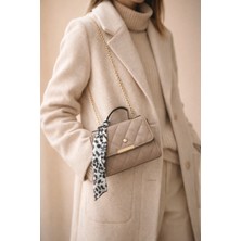 Tabris Luxary Siyah Kapitone Kadın Omuz Çantası – Zincir Askılı Şallı Mini El ve Çapraz Çanta