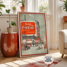 Persona Istanbul Vintage Coca-Cola "delicious And Refreshing" - Nostaljik Sokak Manzarası Reklam Posteri (Çerçevesiz)