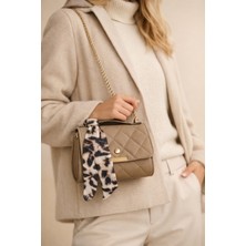 Tabris Luxary Siyah Kapitone Kadın Omuz Çantası – Zincir Askılı Şallı Mini El ve Çapraz Çanta