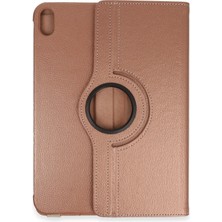 AK-SA-STR Newface Ipad 2022 10.9 (10.nesil) Kılıf 360 Tablet Deri Kılıf - Rose Gold