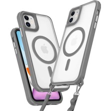 AK-SA-STR Newface Iphone 12 Kılıf Enka Magsafe Silikon Kılıf - Titan Gri