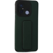 AK-SA-STR Newface Xiaomi Redmi 12C Kılıf Mega Standlı Silikon - Yeşil