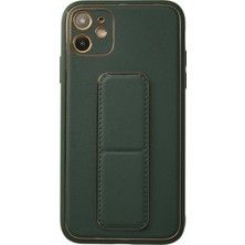 AK-SA-STR Newface Iphone 12 Kılıf Coco Deri Standlı Kapak - Yeşil