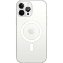 AK-SA-STR Newface Iphone 14 Pro Max Kılıf Magneticsafe Şeffaf Silikon - Şeffaf
