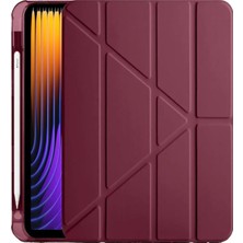 AK-SA-STR Newface Xiaomi Pad 7 Pro Kılıf Kalemlikli Mars Tablet Kılıfı - Mürdüm