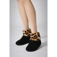 Kadın Leopar Desenli Ev Botu